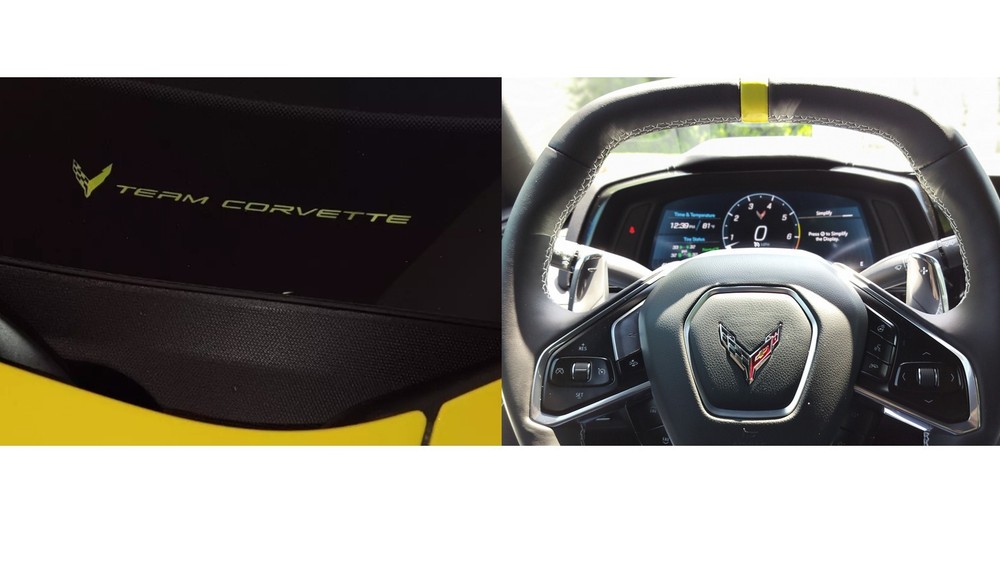 C8 Corvette COMBO/COMPETITION YELLOW STEERING WHEEL&TEAM CORVETTE VINYL STRIPES