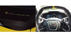 C8 Corvette COMBO/COMPETITION YELLOW STEERING WHEEL&TEAM CORVETTE VINYL STRIPES