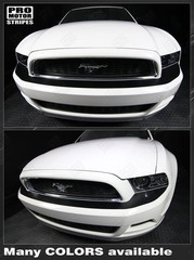 Ford Mustang 2013-2014 Front Bumper Top Overlay Highlight Stripes (Choose Color)