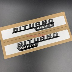Gloss Black ” E43 AMG BITURBO ” Trunk Embl Badge Sticker for Mercedes Benz E43