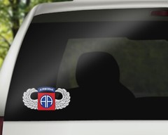82nd Airborne Parachutist Badge Jump Wings Decal Car Truck Yeti Various Sizes
