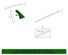 Genuine GM Rear Driver Side Door Window Frame Rear Applique 84261835