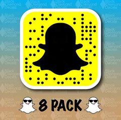 Snapchat Snapcode QR Code 8 PACK 3″ Custom Vinyl Decal Sticker JDM Snap SLAP