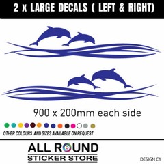 Dolphin Stripes Vehicle Boat RV Campervan Caravan Motorhome