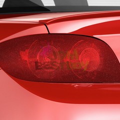 *Matte Glitter Red Tint Headlight Taillight Fog Light Vinyl Film Sheet Sticker