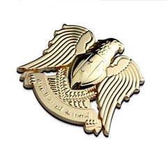 2Pcs 3D Metal Chrome Eagle Emblem Car Fender Luggage Box Rear Emblem Sticker