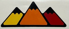 Red Retro Adventure Mountain Tri-color sticker For Toyota
