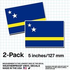 Curaçao Flag Sticker 5″ 2-Pack – CW Decal – Curaçaoan Pride Vinyl