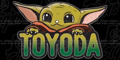 BABY TOYODA Sticker Decal Die-Cut FITS on TOYOTA FJ CRUISER TACOMA 4RUNNER YODA
