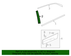 Genuine GM Rear Driver Side Door Window Frame Front Applique 84963079