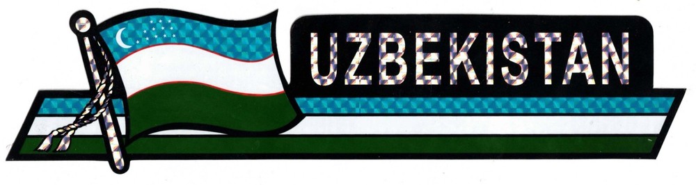 Pack Of 50 Uzbekistan Flag 3″x12″ Reflective Decal Bumper Sticker DCX-249