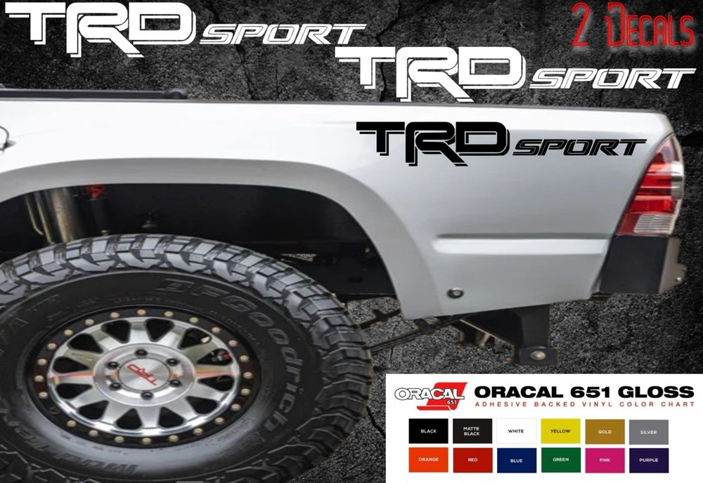 TRD SPORT Decals Toyota Tundra Tacoma Truck Bed Vinyl Stickers X2 2012-2020