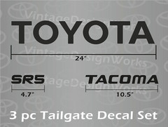 TOYOTA TACOMA SR5 TRUCK TAILGATE LOGOS DECAL 89-99 Tacoma pickup