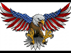 American flag attack bald eagle wings decal 6″