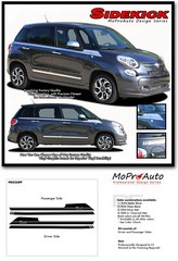 For 2014-2016 Fiat 500L 4-Door Upper Body Strobe Vinyl Stripes Decals Graphics