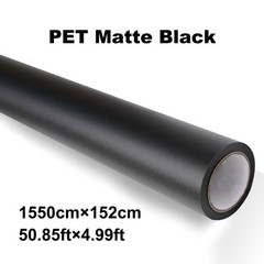 5FTx50FT PET Satin Black Vinyl Wrap Self-Adhesive Air Release US Stock