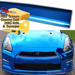 60″ x 60″ Blue Chrome Mirror Vinyl Film Wrap Sticker Decal Stretchable 5ft x 5ft