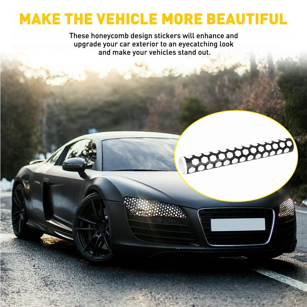 Front Rear Body Stickers Decal Car Tail Light Honeycomb Case Decorative Stickers