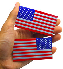 Aluminum American Flag Decal Sticker SUV, Auto, Truck Mirror Set
