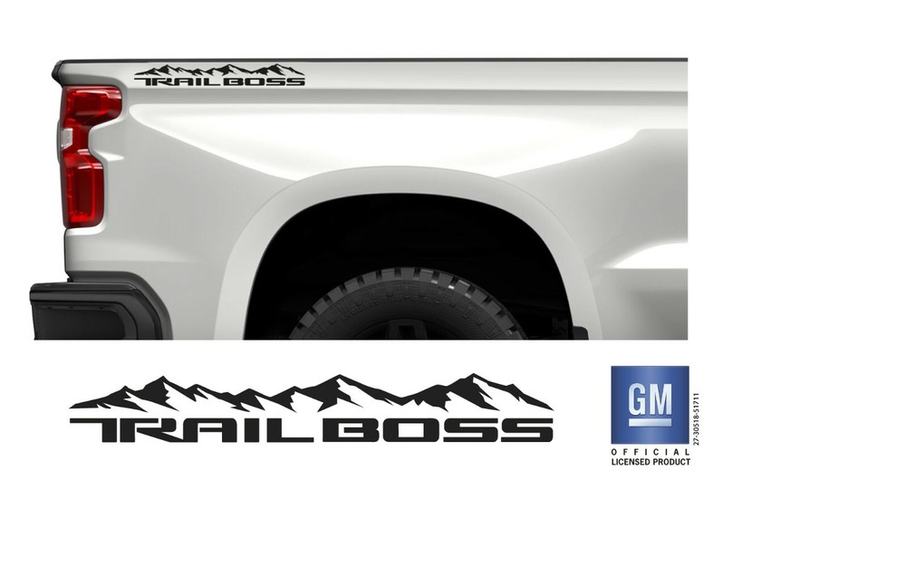 2019 20 21 22 23 24 Chevy Silverado 1500 Matte Black Trail Boss Bedside Decals