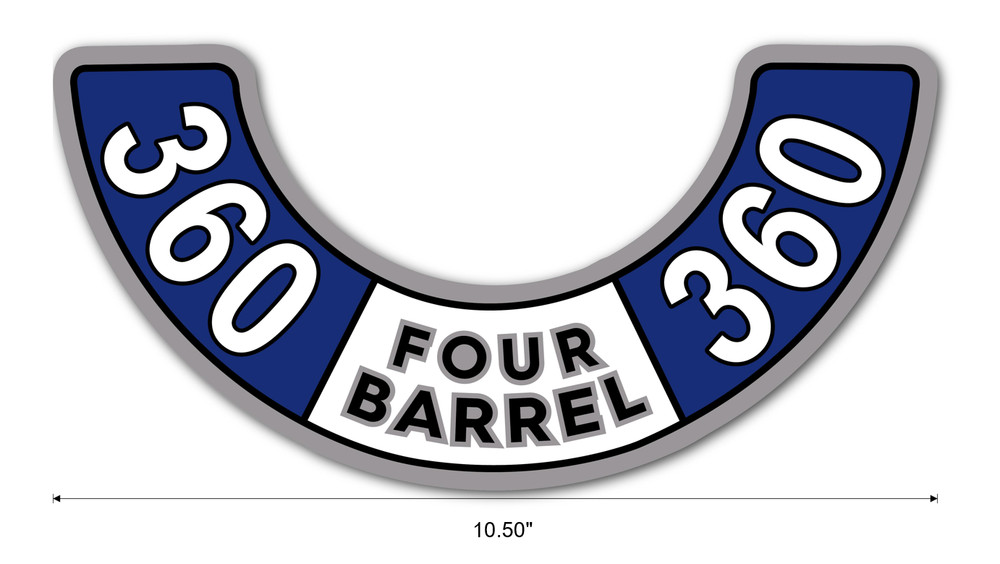 Blue 360 FOUR BARREL Air Cleaner Decal Sticker for Dodge Plymouth Chrysler USA