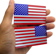 Aluminum American Flag Decal Sticker SUV, Auto, Truck Mirror Set