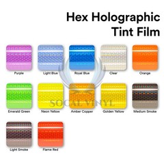 Headlight Hex Holographic Gloss Emerald Green Taillight Tint Film Fog Honeycomb