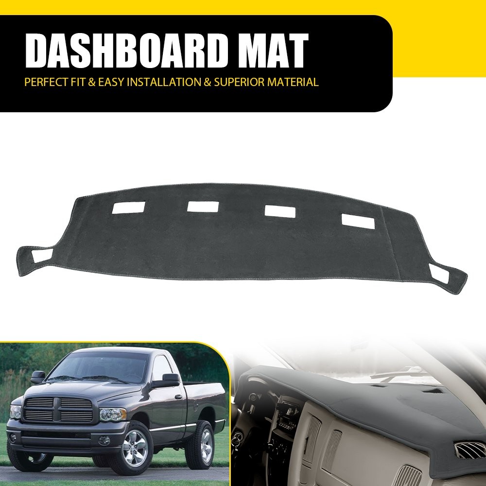 Fit 2002-2008 Dodge Ram 1500 2500 3500 Dashboard Cover Mat Pad Black Gray Dash