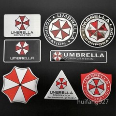 Car Aluminum Rear Trunk Badge Body Emblem Umbrella Decal Resident Evil Sticker