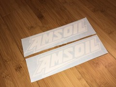 AmSoil Logo 8” Sticker (set Of 2) White Decal Racing Dirt Bike ATV Am Soil MX