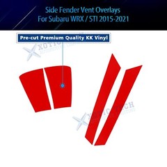 For Subaru WRX STI 2015-2021 Set Red Fender Air Flow Vent Precut Sticker Overlay