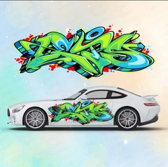 Graffiti Style car Decal; Universal Decal For Both Sides Of Car; Universal Fit