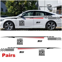 2Pcs Car Side Body Styling Stickers Vinyl Decals Waterproof Black/Red Graphics