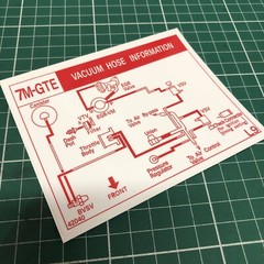 REPRODUCTION VACUUM HOSE INFORMATION DECAL (MA70 SURPA 7M-GTE) (AU)