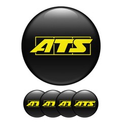 4 x Print Logo ATS Dome Sticker for Wheel Center Hub Caps Silicone Round Emblem