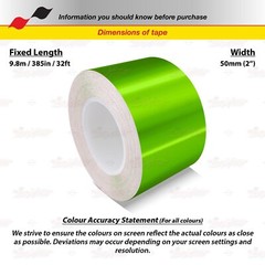 CHROME GREEN 2″ 50mm Roll PIN STRIPE Car Striping Line TAPE Decal Vinyl Sticker