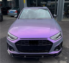 65FT x 5FT Premium Magic Glossy Pearl Chameleon Grey Purple Vinyl Car Wrap Film