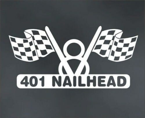 V8 401 NAILHEAD engine decal for Buick hot rod race classic or muscle car