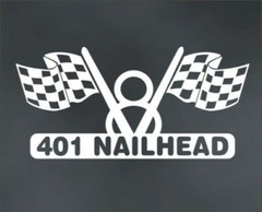 V8 401 NAILHEAD engine decal for Buick hot rod race classic or muscle car