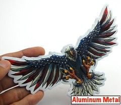 ALUMINUM Eagle Stickers VETERAN Military Decals Motorcycle, Car Emblem 6″ x 3″