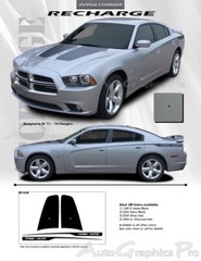 RECHARGE for 2011-2014 Dodge Charger RT Stripes Graphics Hood Decals 3M Install