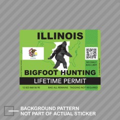 Illinois Bigfoot Hunting Permit Sticker Decal Vinyl Sasquatch Lifetime