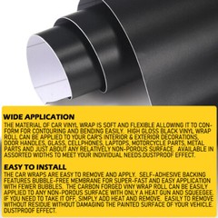 1.5M x 30cm Matte Black Vinyl Vehicle Car Wrap Decal Film Sheet Roll+Knife
