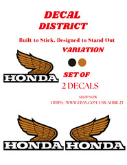 Wing Decal fits Honda Logo gas Tank fuel Sticker Decal water resistant Golden