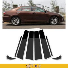 16X Glossy Black Pillar Post Door Window Decor Cover For Toyota Camry 2018-2021