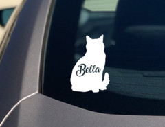 Personalized Cat Sticker Car Decal Include cat’s Name Custom Text Vinyl Window