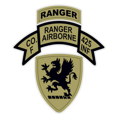 Michigan Army National Guard Company F Ranger Airborne 425th Infantry Sticker 5″