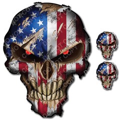 American Flag USA Skull 3M sticker for Car Truck Decal Police Military Thin Line
