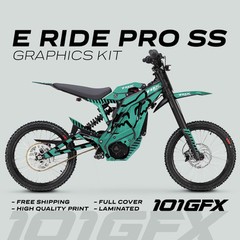 E Ride Pro SS Graphics Kit FOX Race Line Mint Black Decals Stickers kit ERide