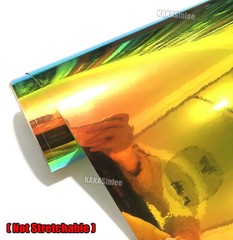 Magic Gold GN Car Rainbow Mirror Chrome Vinyl Wrap Metal Sticker 30FT x 4.4FT US